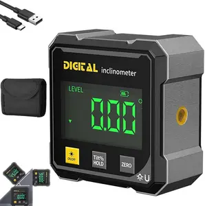 Digital Angle Finde, 2026 Upgraded 4-Side Magnetic Digital Angle Gauge, Cube Inclinometer with Backlight, Magnetic Electronic Level Angle Finder Tool Protractor Inclinometer Woodworking Tools Industrial Hardware Heavy Duty