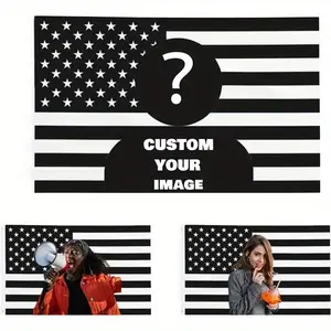 Customizable American Flag Tapestries - 1PC Personalized Black Flag for Home and Outdoor Decoration - Perfect for Living Rooms, Dormitories Velvet