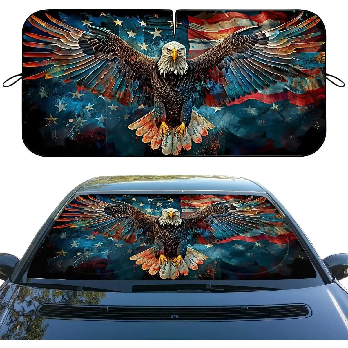 Retro  Flag  Windshield Sunshades - Blocks UV Rays - Sun Visor Protector for , Sedan, , SUV Accessories