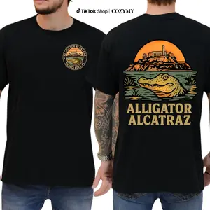 Alligator Alcatraz Two-Sided Tee – Funny Retro Florida Gator Shirt, Dark Humor Gift for Men & Women