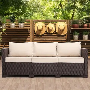 Patio Furniture 3-seat Sofa Wicker Outdoor Furniture Outdoor Couch