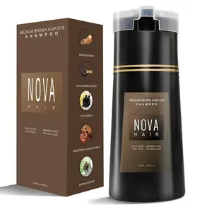 Nova Hair Dye Shampoo,Nova Hair Instant,Nova Hair Dye Shampoo 3 in 1, for Men & Women(200ml ) Black Hair gray  coverage  shampoo tintey  champú Herbal Hair Dye Honey Blonde Brown