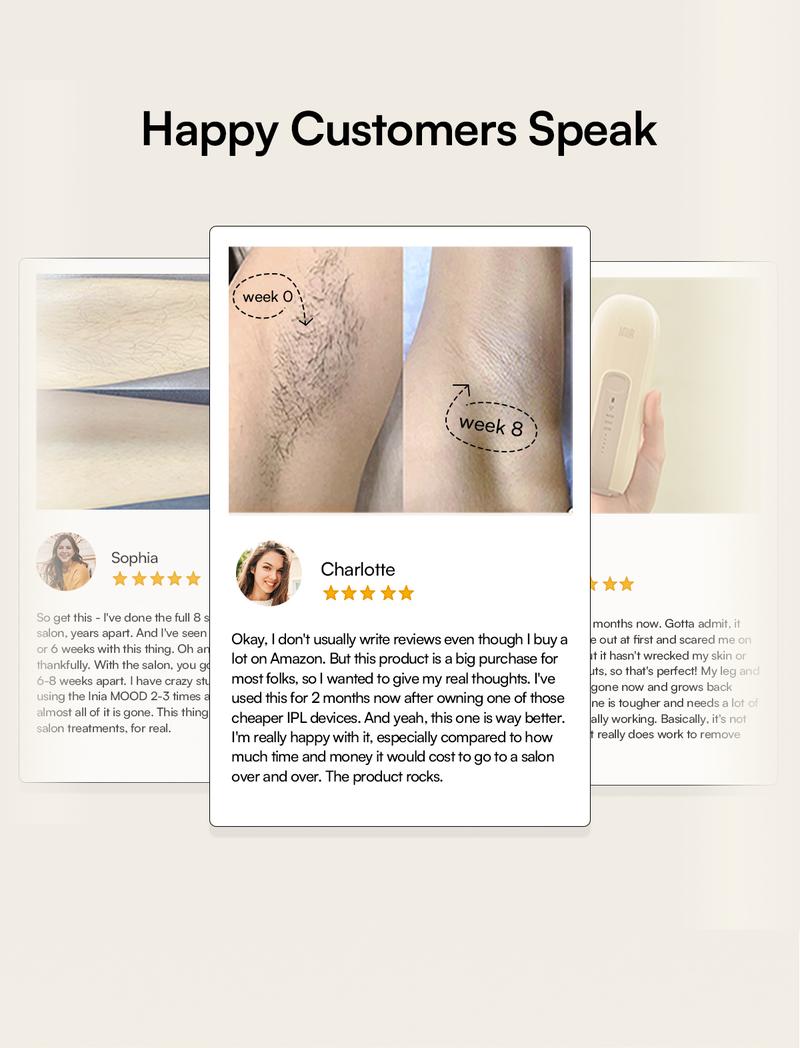 INIA FOND IPL At-Home Laser Hair Removal Device, Hair Root Elimination, 16.5J Energy, Unlimited Flashes, FDA Cleared, 2-Year Warranty, for Women and Men, Best Valentine's Day Gift for Her