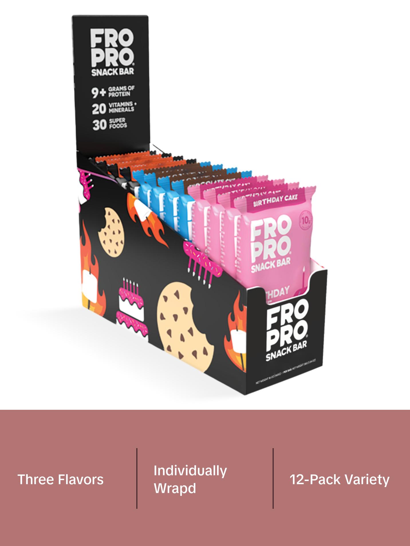 Sweet Tooth Variety 12 Pack - FROPRO Peanut Butter Snack Bars