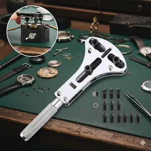 Professional Mechanical Watch Repair Tool Kit with Adjustable Case Opener, Claw Tool & Anti-Slip Grip. multi-Function essential Set for Watch Maintenance & Battery Replacement. Portable Repair Tools