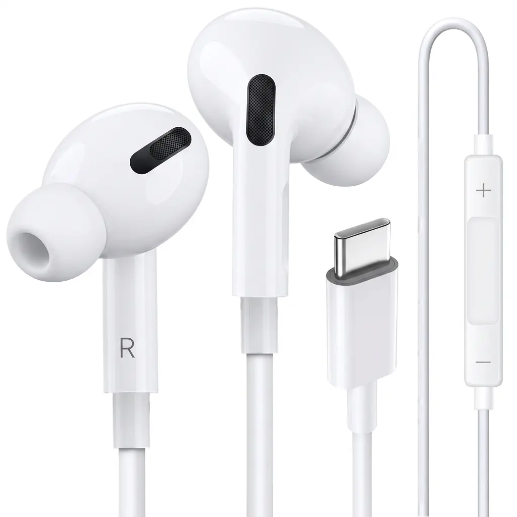 USB C Wired Earbuds Ear Buds for iPhone 17 16 Pro Max 16e 16 Plus 16Pro 15 Pro Max 15 Plus 15Pro 15 USBC in-Ear Headphones Wired Type C iPhone 16 Earbud Earphones Headsets with Microphone for Samsung