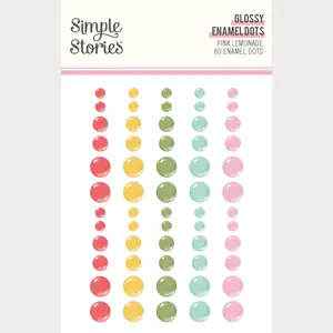 Simple Stories Pink Lemonade Glossy Enamel Dots