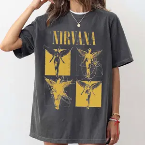 Comfort Colors Nirvana Tee, Vintage Band Tee, 90s Rock Music Shirt, Grunge Shirt, Distressed Unisex Tee