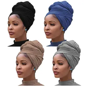 Unisex Solid Color Turban - Milk Silk Sweat Cloth Scarf Head Wrap with Wide-Edge Design for Warmth
