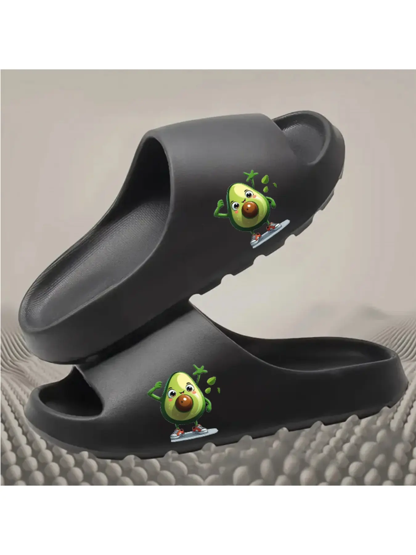 Avocado Themed Coconut Slippers for Women Men Kids Cute Cartoon Fruit Print Non Slip Soft Sole Summer Beach Pool Home Sandals Lightweight Comfortable Casual Shoes