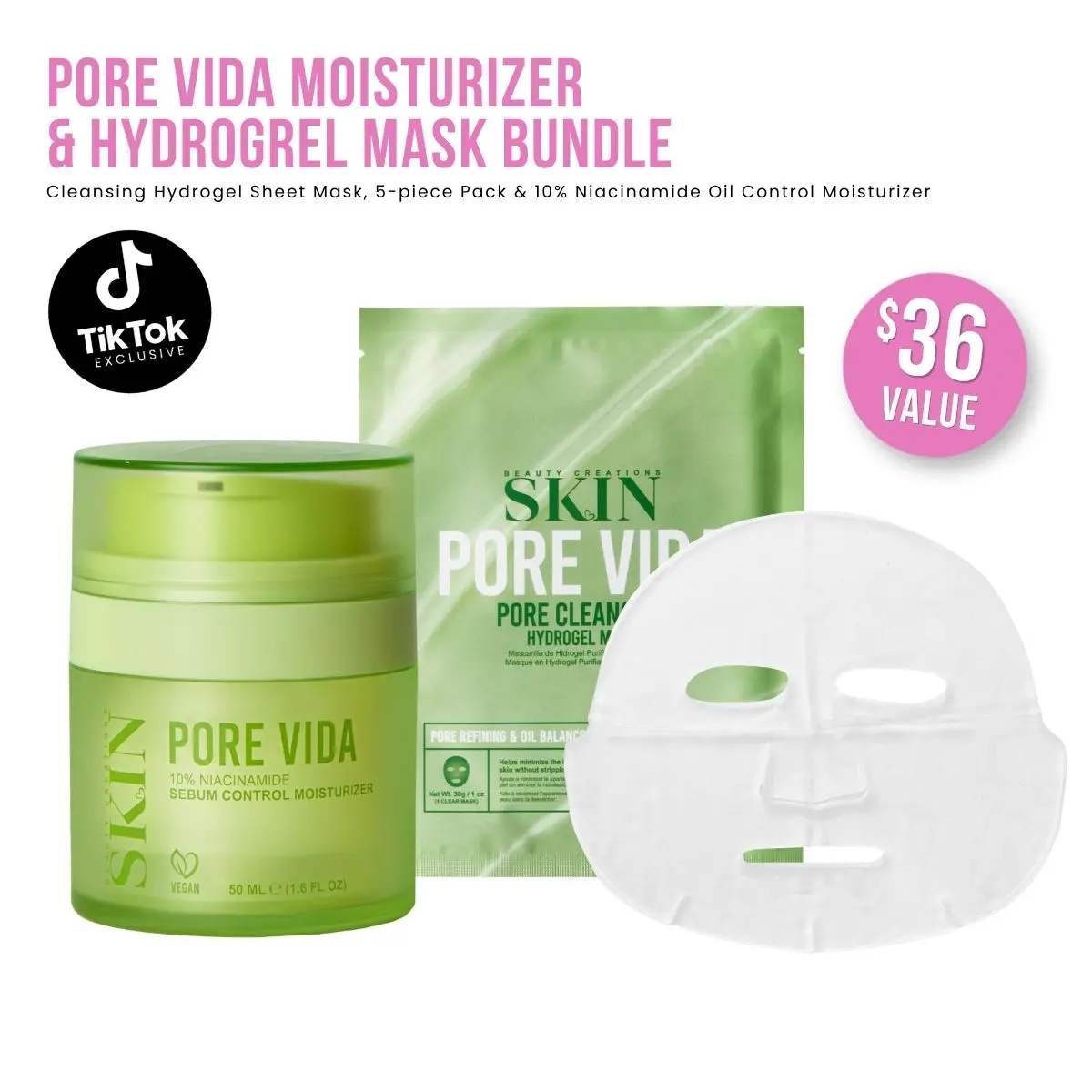Pore Vida Moisturizer & Hydrogel Mask Bundle Pore Vida Moisturizer & Hydrogel Mask Bundle