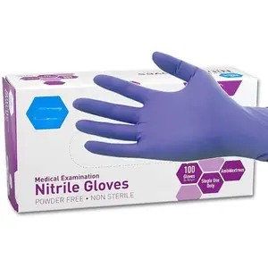 Powder-Free Nitrile Exam Gloves, Iris Blue, Medium, Box of 100