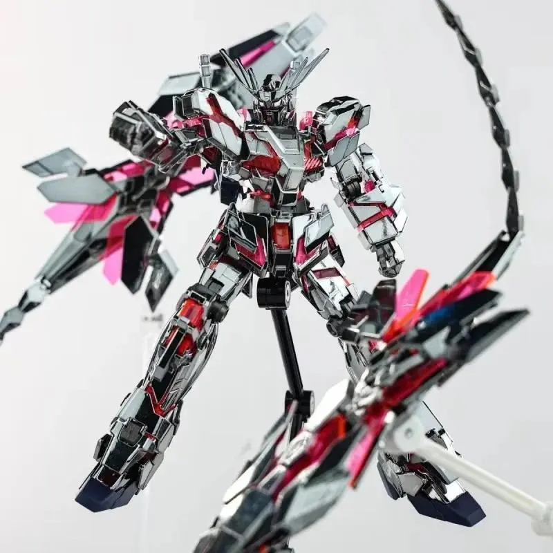 Xd Unicorn Rx-0 Destory Mode Hg 1/144 Electroplated Dark Steel Black Phoenix Assembly Model Kit Mech Action In Stock