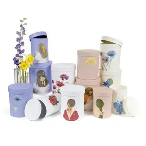 Set of 3, Round Boxes for Unique Flower/Gift Arrangements, Lolita Collection, Various Designs | W303