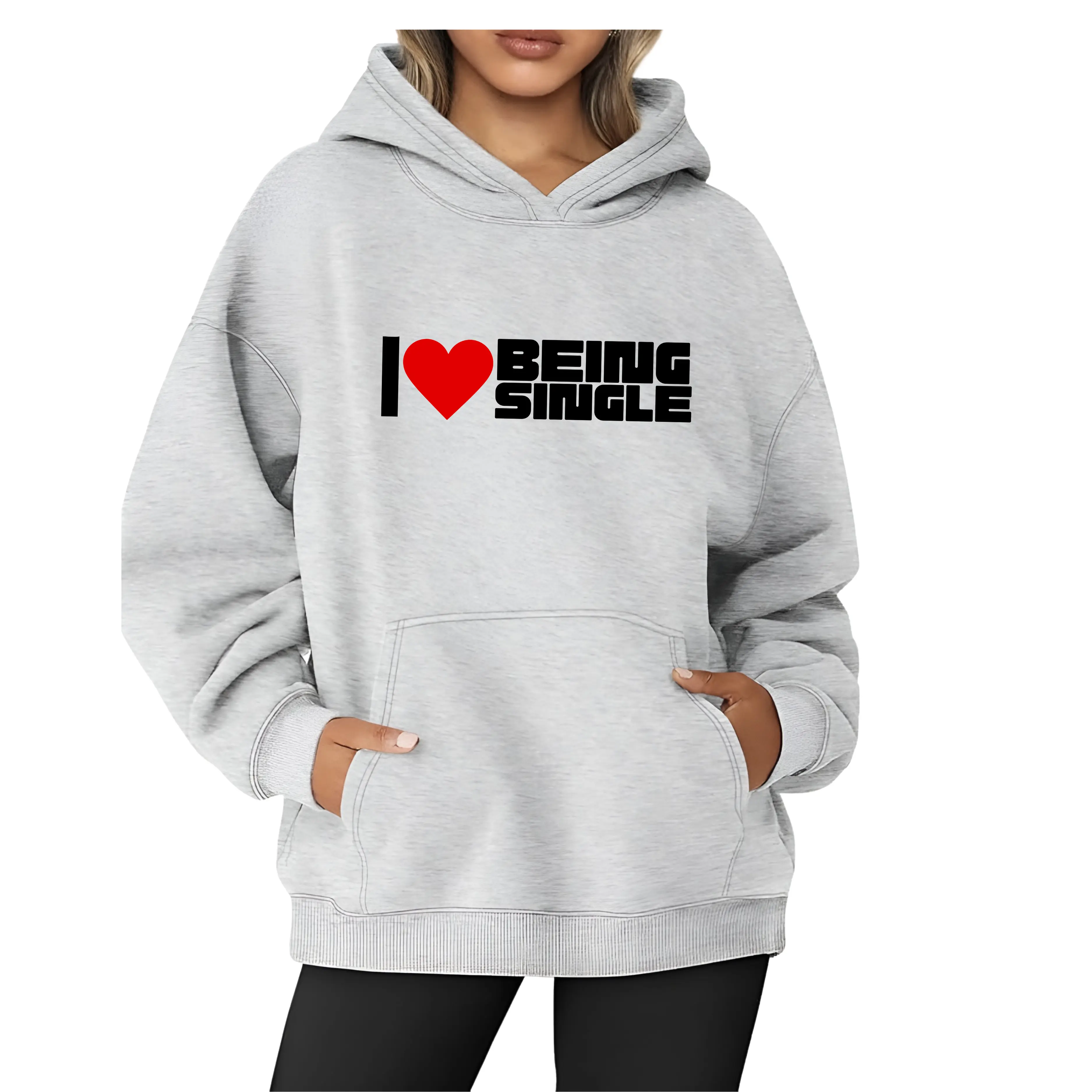 'I ❤️ Being Single' Hoodie – Soft, Unisex, Gift for Her, Gift for Him, Funny Sweatshirt, CasualWear, Womenswear, Comfort, Cotton, Menswear, Hoodies,