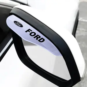 Car Rearview Mirror Rain Eyebrow Deflector, Transparent High Elastic Silicone Waterproof Universal Side Mirror Cover for Ford Focus Fiesta Rangers