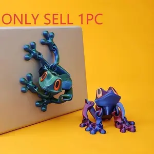 3D Printed Magnetic Frog Toy, Poseable Glow-In-The-Dark Refrigerator Magnet, Fridge Magnet, Color Gradient Design, Office Desk Decoration, Furise Gift