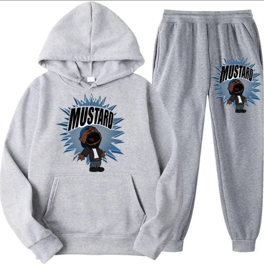 Funny Kendrick L Mustard Outift,Sweatsuits Sweatshirt and Sweatpants, Unisex, Comfort, Trendy and Sporty 5
