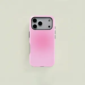 Gradient Pink Aura Phone Case, Rugged Shockproof 2in1 Protective Cover,phone Case Suitable for Iphone 11/12/13/14/15/16/17 Pro Promax Plus Air and Samsung S22/S23/S24/S25 Plus Ultra Fe,Holiday Gift Minimalist Stylish Case