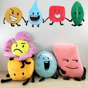 BFDI Plush Toy Battle for Dream Island Stuffed Doll Leafy Firey Flower Waterdrop Bubble Animal Plant Plushie Pillows Kids Gifts