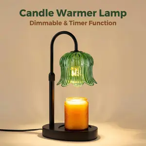 Automatic Timer Essential Oil Candle Lamp with Adjustable Height & Brightness Flameless Aroma Diffuser for Wax Melting Essential Oil Lamps Modern Home Decor Ideal for Living Rooms and Bedrooms Creates a Warm Atmosphere Year Round Flower Design