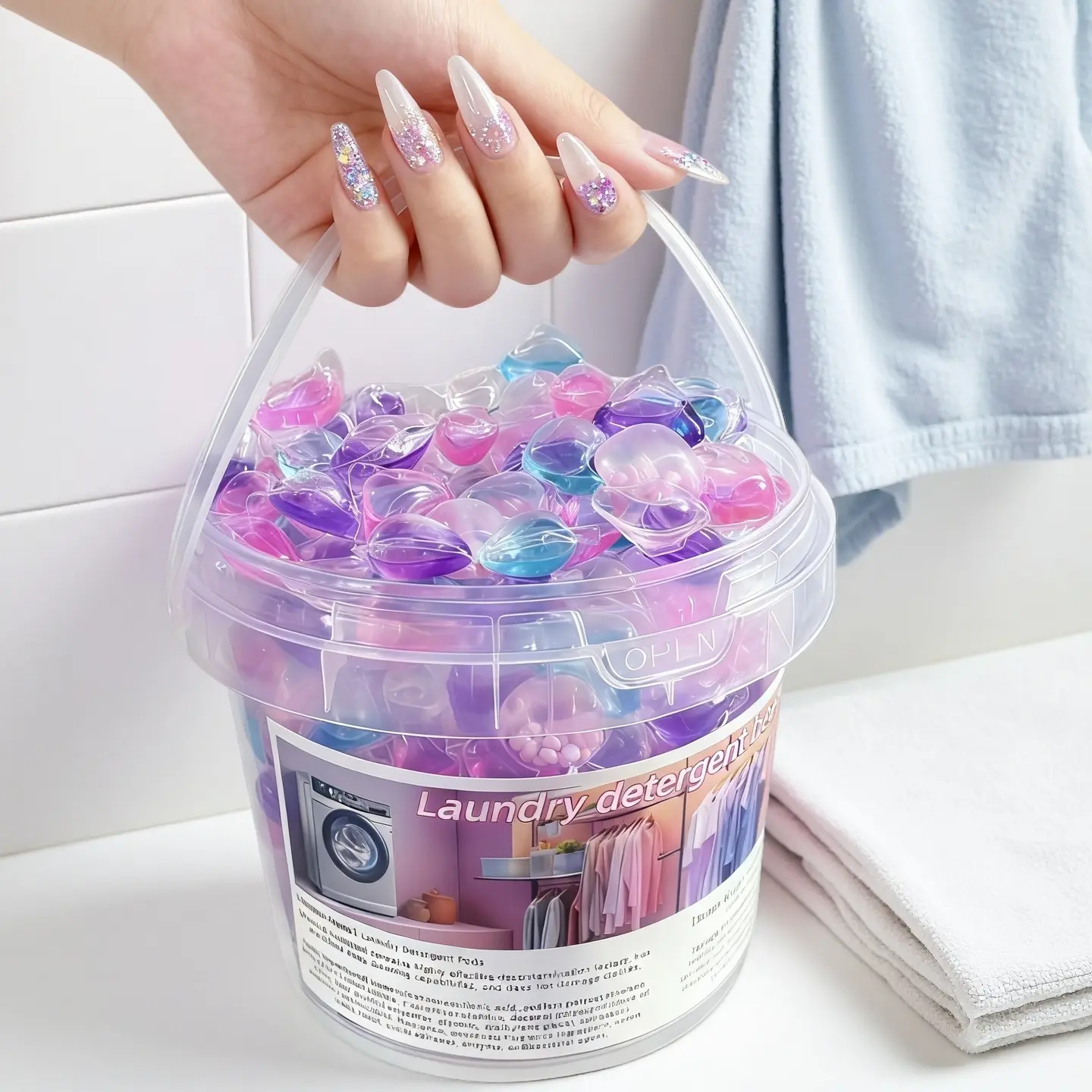 700g Five-In-One Laundry Beads, Laundry Pods, Long-Lasting Scent, Convenient Home & Travel Use, Various Laundry Needs, Easy-To-Use Cleaning Balls for Clothes, Household Items, Detergent Ball, Laundry Products, Home Goods