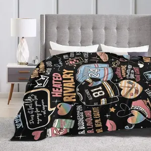 Heated Rivalry Ice Hockey Romance Booktok Print Flannel Cooling Book-Themed Blanket - Decorative Romance Homegood, Soft Cozy Romantic Linen for Bedroom, Ideal Gift for Book Lovers, Book-Themed Blankets, Decorative Romance Blankets