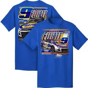 Chase Elliott #9 Racing T-Shirt – Double Sided Auto Parts Motorsports Graphic Tee for Stock Car Racing Fans.