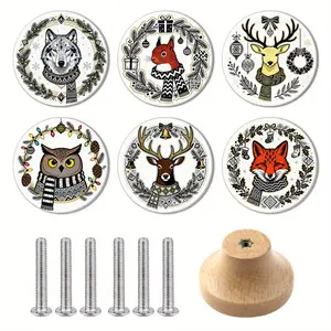 6PCS Round Nightstand Drawer Knobs, Furniture and Wardrobe Door Handles, Versatile Furniture Drawer Knobs, And Wooden Single Hole Drawer Knobs Are Also Available. Perfect Gift for Parents