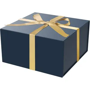 Box 8x8x4 Inch with  Closure Lid  Boxes For Presents,Bridesmaid Gifts Box,Birthday  box,Luxury for  Packaging,   Box for Wrapping Gifts(Gentleman Blue)