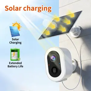 3mp Wireless Outdoor Wi-Fi Camera, Solar Panel, Color Night Vision, Two-Way Audio, Motion Detection Alarm, Alexa Compatible, Ip65 Waterproof