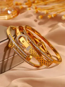 Elegant French Style Bracelet Set, Stainless Steel Fashion Accessories, Perfect for Daily Wear, Parties, or Gifts, Stackable Bracelets