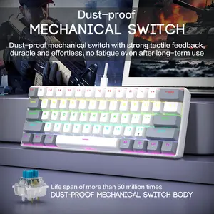 60-Key Hot-Swappable Wired RGB Backlit Mechanical Keyboard