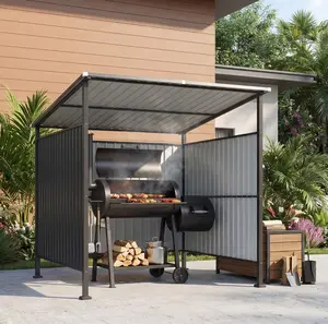 Aoxun 6x6FT Metal Grill Gazebo, Outdoor BBQ Shed Awning for Patio, Deck & Pet Area | Clearance