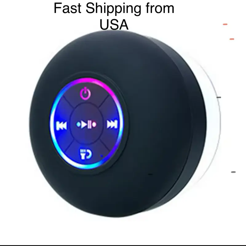 Wireless Bluetooth Speaker LED IPX4 Waterproof Loudspeaker Outdoor Bathroom Large Suction Cup Mini Stereo Sound Box