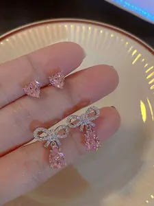 Fashion Crystal Dangle Earrings, Bow Knot Design for Women, Bridal Wedding & Party Jewelry, Elegant Royal Gift