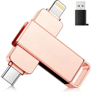 256GB Flash Drive Intended for , USB Memory Stick Storage for Photos and Videos Backup, Compatible with  iPad Android PC, Plug and Play, No Application Required (Rose )