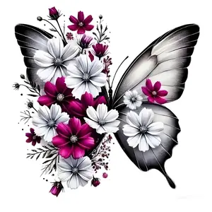 Butterfly Flower Vinyl Sticker, Self-adhesive Car Truck Motorcycle Window Wall Sticker, Suitable for Glass Metal Ceramic Decoration