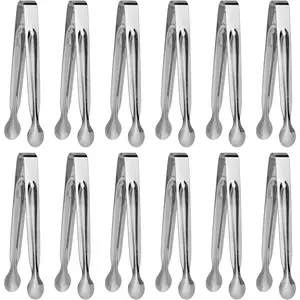 Small Serving Ice Sugar Tiny Kitchen Tongs for Appetizers, 12 PCS (6 Inch)