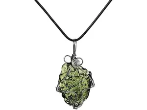 Moldavite Meteorit Crystal Necklace Moldavite Pendant Czech Meteorite,Powerful Healing Chakra Stone for Women Men,Irregular Shape