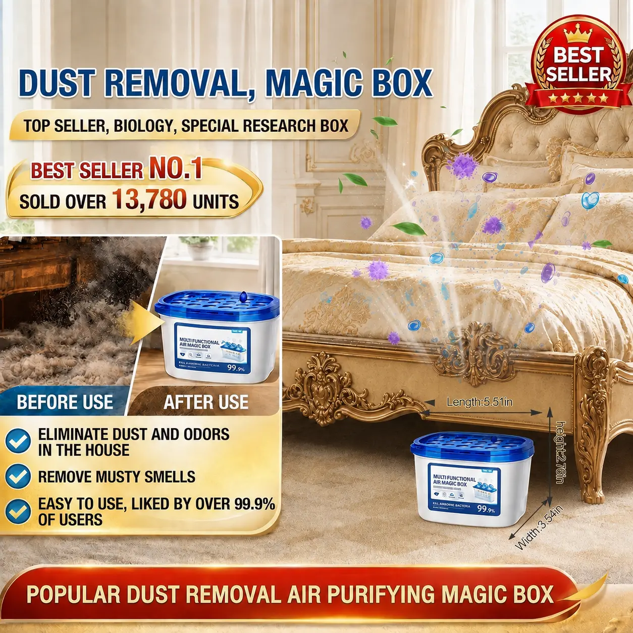 Air purification, dust removers, and deodorizershelp eliminate odors; boxes that can collect dust, dustcollection containers; no plug required, no manualcleaning needed; purify air and inhibit bacteria. Top choice for party gifts