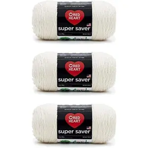 Super Saver Aran Yarn - 3 Pack of 198g/7oz - Acrylic - 4 Medium (Worsted) - 364 Yards - Knitting/Crochet