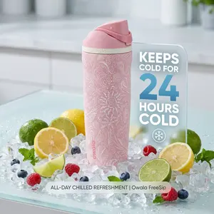 Owala FreeSip Sway 30oz Pink Coastal Bohemian Birthday Bash Beach Tumbler | Leakproof Insulated Stainless Steel Water Bottle | Cute Pink Travel Gym Daily Hydration Cup Gift for Her