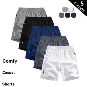 Men’s high-stretch breathable athletic shorts with zippered pockets — lightweight summer shorts for running, yoga, training, hiking, and fitness — adjustable drawstring design, gym shorts, yoga apparel, stretchy fabric, solid color, moisture-wicking mater