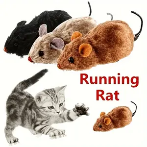 4pcs  Wind-up Mouse Pet Toys - No batteries required, durable plastic self-moving design, suitable for cats and small to large dogs, interactive play and mental stimulation, safe chasing game, random colors, cute mouse toys