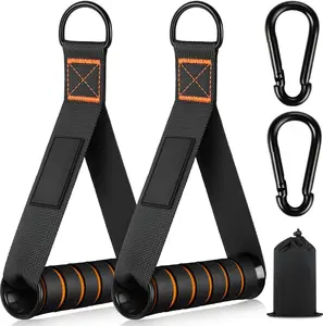 Gym Exercise Handles, Replacement Handle Attachments for Cable Machine Pulleys, Resistance Band and Strength Trainer, Pull Down Workout Accessories, Home Gym Add On Equipment