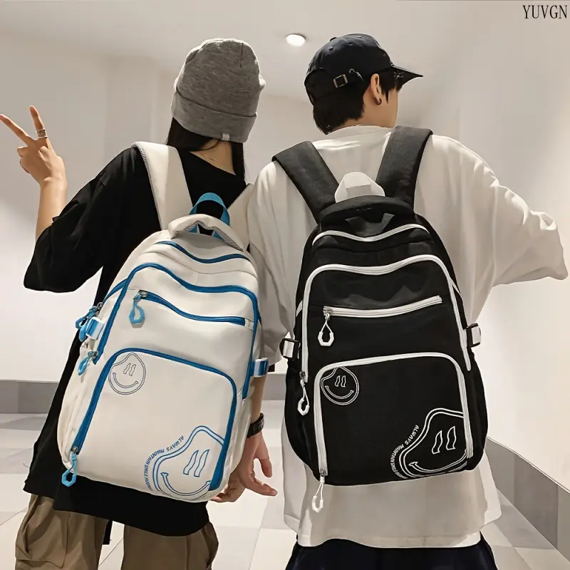High-Capacity Daypack for Laptops and School, Minimalist Solid Color Design with Zipper for College Students and Gym Use, Backpacks For Laptops, Casual Backpack, School/Gym, Unisex, Solid Colors, Book Bags, Adjustable Shoulder Strap, Youth