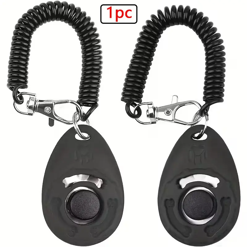 Humane Dog Clicker Training Kit, Non-Electric Pet Behavior Trainer with Wristband, Durable Teardrop Design for Puppy Obedience, Training Aid