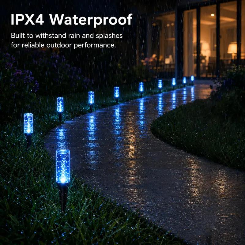 20-Piece LED Solar Garden Stake Lights - Blue Bubble Outdoor Gadgets, Solar Outdoor Lights, IPX4 Water Resistant, 8 Lighting Modes, Eco-Friendly for Lawns, Garden Decor