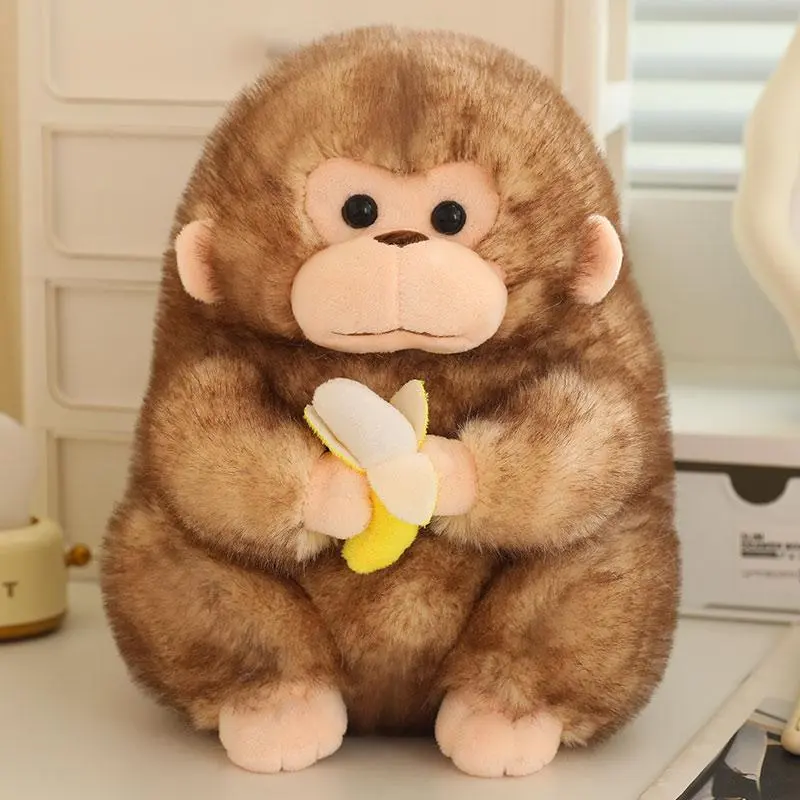 Kawaii Unisex PP Cotton Golden Monkey Stuffed Soft Animal Pillows - 23/30/40cm Banana-Holding Plush Toys, Ideal for Birthday Gifts (Toys & Hobbies, DIY, Felt Crafts)